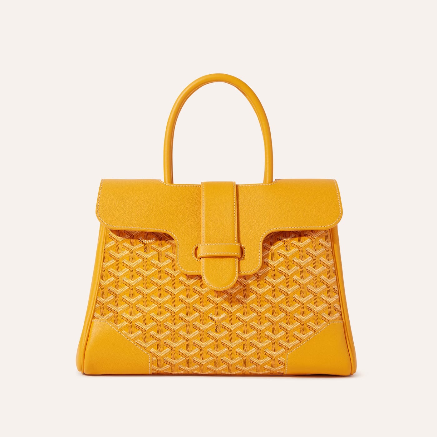Goyard Saigon Tote Yellow Goyardine Canvas Palladium Hardware - Image 1